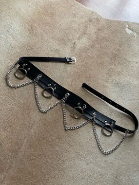Faux Leather Ring Belt